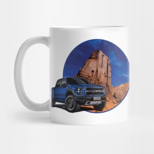 Ford truck with desert background Mug